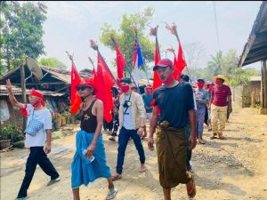 ဖားကန့်မြို့နယ်ဟောင်ပါးအုပ်စုတာမခန်မြို့သစ် စစ်အာဏာရှင်ဆန့်ကျင်သပိတ် 